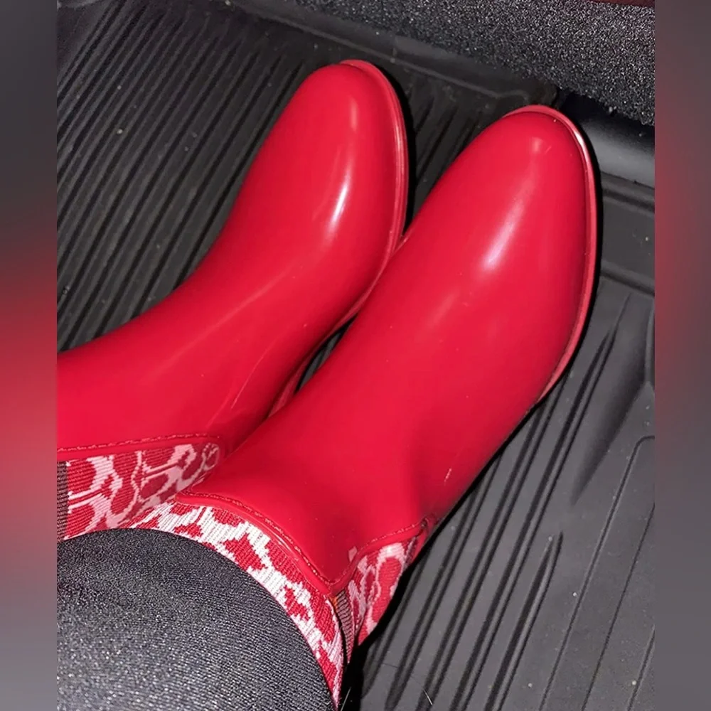COPY - NWT COACH Rivington Rain Bootie, Available in red or white and multiple … - Picture 9 of 12